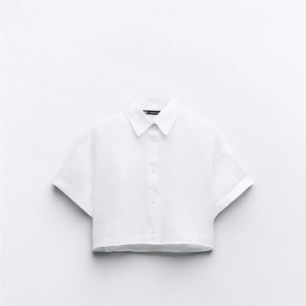 Zara White Lightweight Linen Top